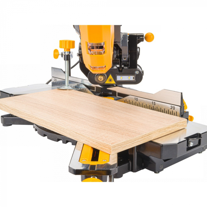 Fierastrau circular masina aparat debitat lemn 2000W debitator cu sanie glisare inclinare reglabila unghi (PM0687) [5]