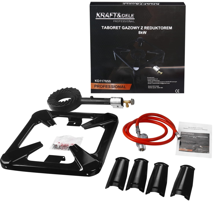 Pirostrie, arzator pe gaz patrat cu 4 picioare 8kw (KD117850) [2]