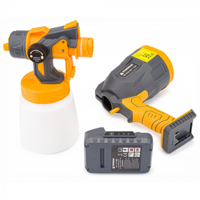 Pistol aparat masina vopsit pe baterie 20V stropit vas rezervor 800ml  (PM0926) [17]