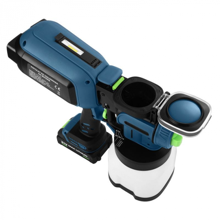 Pistol aparat masina vopsit pe baterie 21V stropit vas rezervor 1200ml (KD5480) [13]