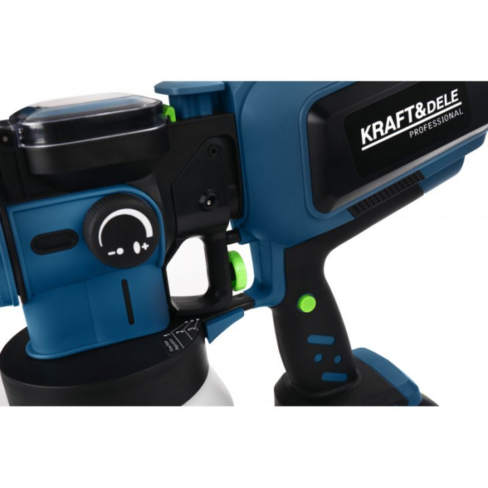 Pistol aparat masina vopsit pe baterie 21V stropit vas rezervor 1200ml (KD5480) [9]