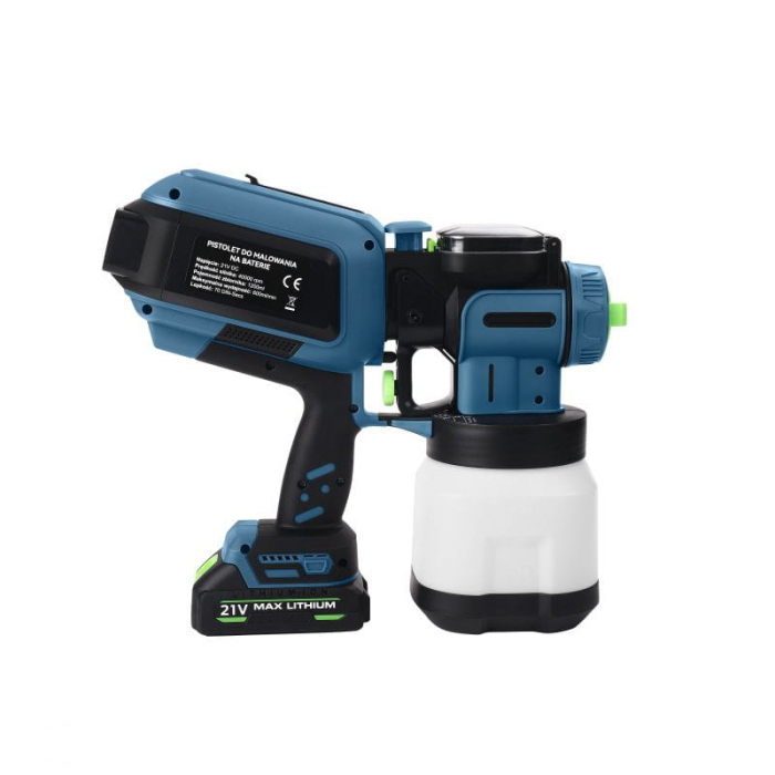 Pistol aparat masina vopsit pe baterie 21V stropit vas rezervor 1200ml (KD5480) [2]