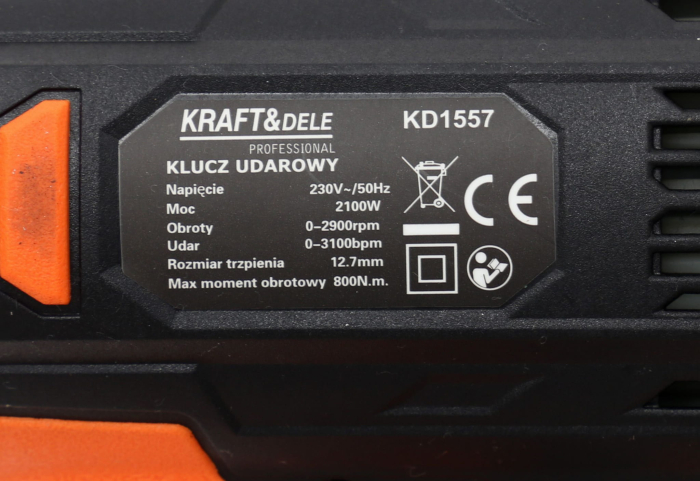 Pistol cheie masina cu impact electric 2000W 800Nm, insurubat desfacut + chei 17,19,21,22mm (KD1534) [7]