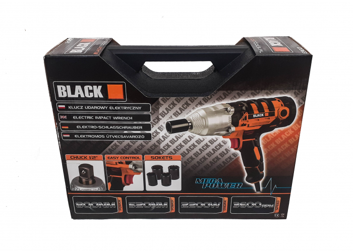 Pistol cheie masina cu impact electric 2200W 800Nm, insurubat desfacut + chei 17,19,21,22mm (12063) [4]
