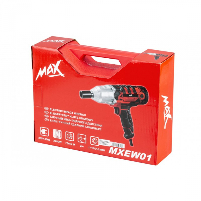 Pistol cheie masina cu impact electric 750Nm, insurubat desfacut + chei 17,19,21,22mm (MXEW01) [12]