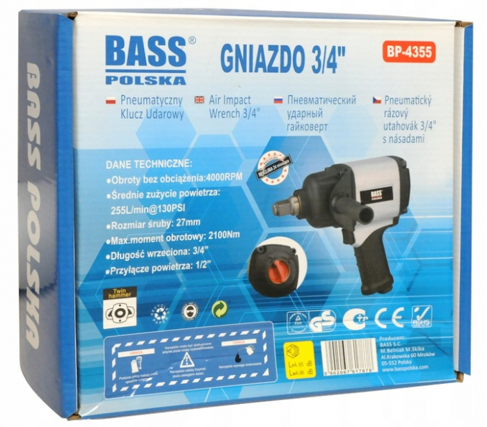 Pistol cheie pneumatica impact 2100NM 3/4 insurubat desfacut (BP-4355) [4]