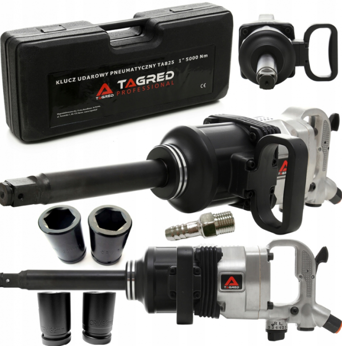 Pistol cheie pneumatica impact 2500NM 34 insurubat desfacut + Pistol cheie pneumatica impact 5000Nm 1tol + tubulare 32 33mm (TA825+TA817) [2]