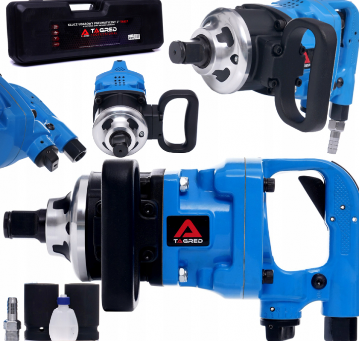 Pistol cheie pneumatica impact 4200Nm 1tol camion tir utilaje +Trusa chei tubulare de forta impact 1tol 17-41mm (TA827+TA1250) [5]