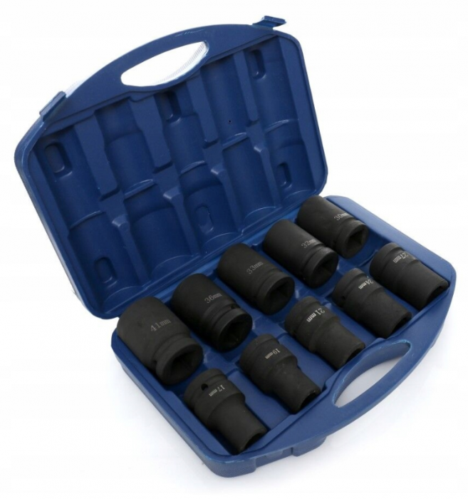 Pistol cheie pneumatica impact 7000Nm 1tol camion tir utilaje +Trusa chei tubulare de forta impact 1tol 17-41mm (TA830+V39465) [3]
