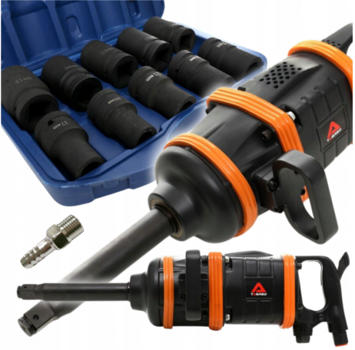 Pistol cheie pneumatica impact 7000Nm 1tol camion tir utilaje +Trusa chei tubulare de forta impact 1tol 17-41mm (TA830+V39465) [1]