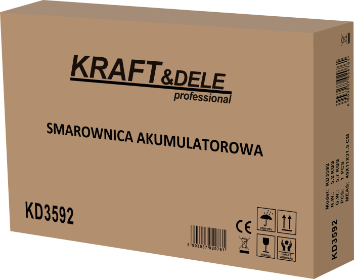 Pistol de gresare cu acumulator 21V 2x3Ah 12000 PSI cu accesorii si geanta transport (KD3592) [16]