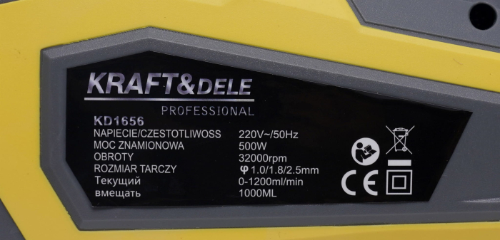 Pistol de pulverizare electric 500W duza 1.0mm 1.8mm 2.5mm 1000ml (KD1656) [9]
