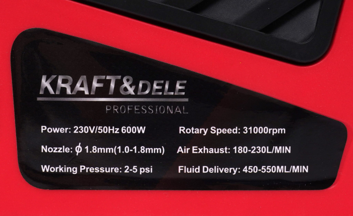 Pistol de vopsit electric cu compresor 600W duza 1.8mm 1000 ml (KD1654) [8]