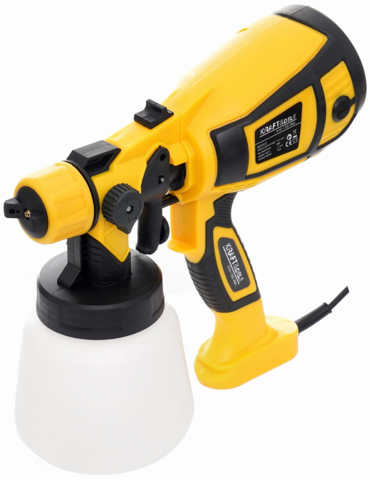 Pistol de vopsit electric HVLP, 650W, rezervor 800ml, 3 duze incluse (KD1657) [4]