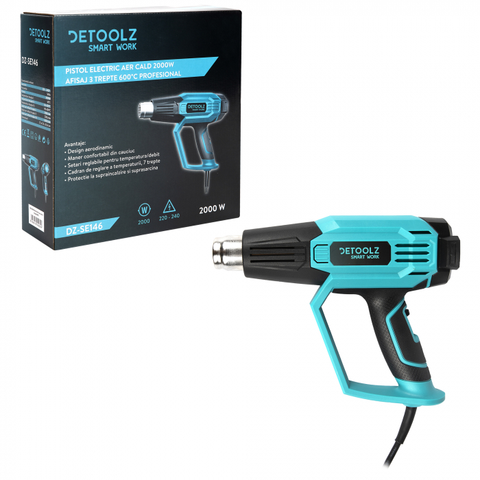 Suflanta electrica suflat aer cald 2000W 3 trepte 600ᵒC suflanta (DZ-SE146) [3]
