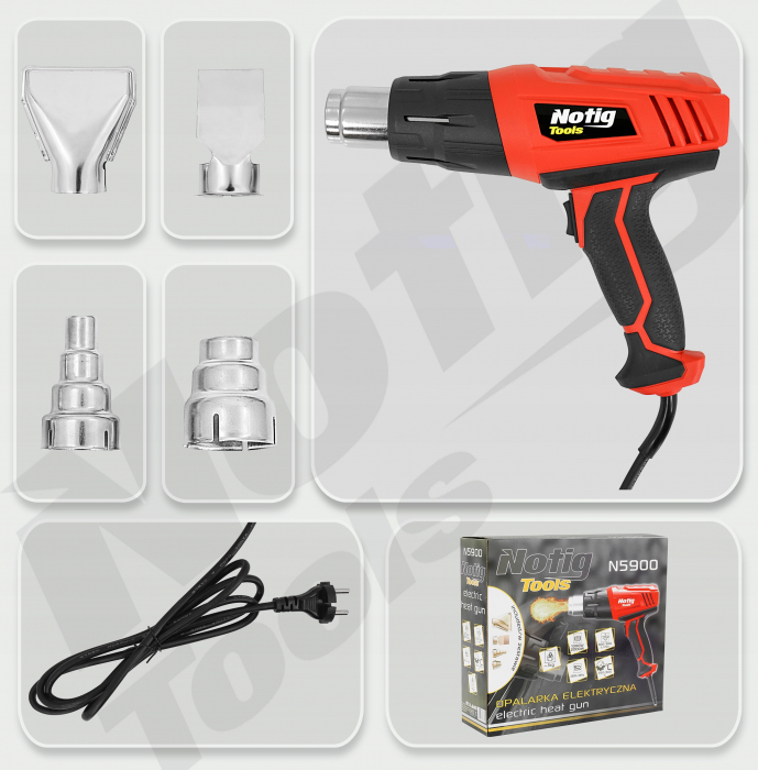 Pistol electric suflat aer cald 2000W suflanta fierbinte + capuri (N5900) [8]