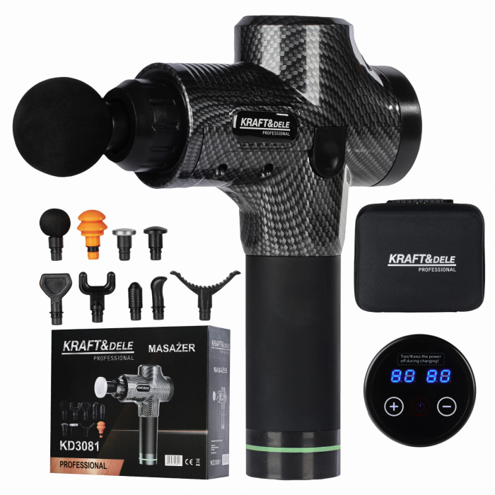 Pistol masaj muscular cu 9 capete 125W 30 viteze cu ecran LCD (KD3081) [21]