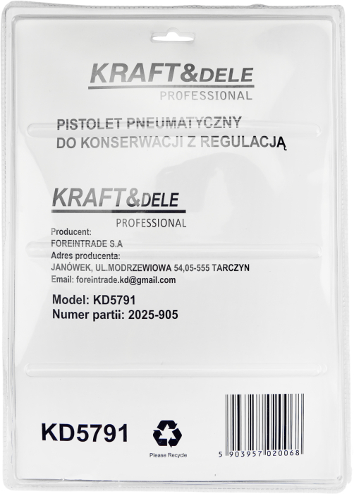 Pistol pneumatic intretinere sasiu, reglabil, 8 bar, duza 5 mm, conexiune 1/4", pentru recipiente 1-2L (KD5791) [14]