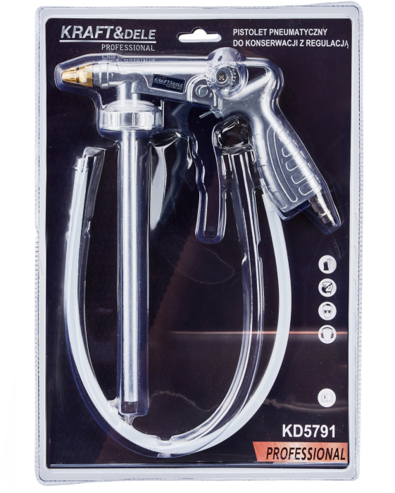 Pistol pneumatic intretinere sasiu, reglabil, 8 bar, duza 5 mm, conexiune 1/4", pentru recipiente 1-2L (KD5791) [13]