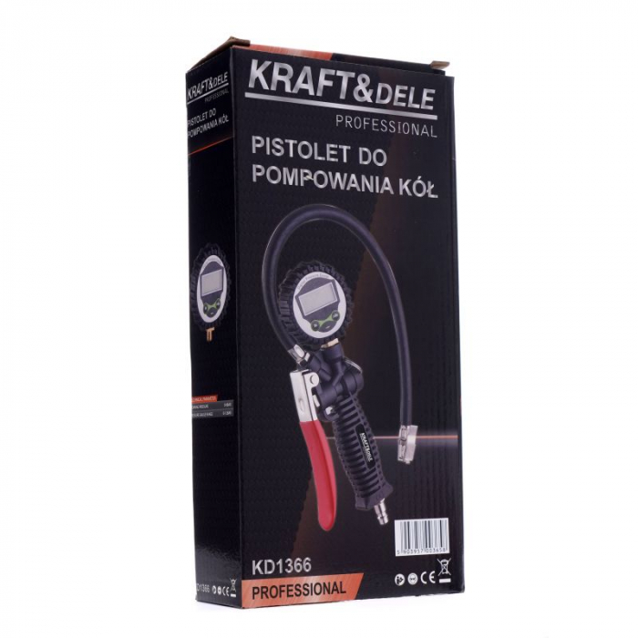 Pistol pneumatic profesional umflat roti afisaj LCD 12bar 40cm compresor (KD1366) [4]