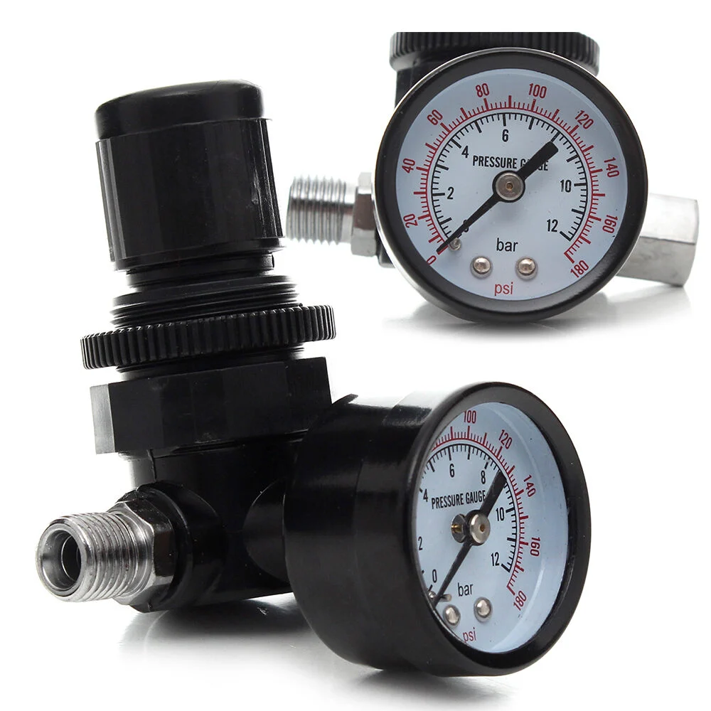 Pistol pneumatic tencuiala glet vopsea vas 5l 4-6-8mm + furtun cauciuc pneumatic 20m 20bar + reductor regulator de presiune pentru pistol vopsit (V81281+KD1467+TA130) [7]
