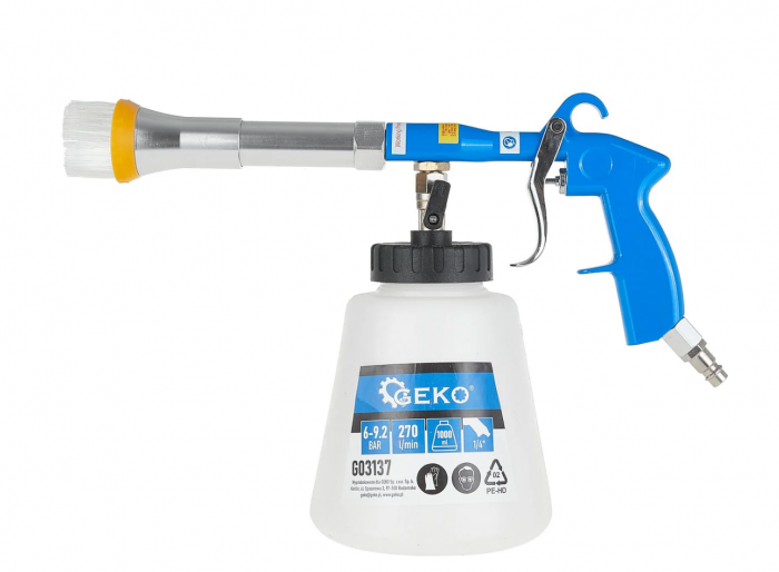 Pistol pneumatic tornador spalat curatat tapiterii interior auto multifunctional cu adaptoare sistem aspirare (G03137) [3]