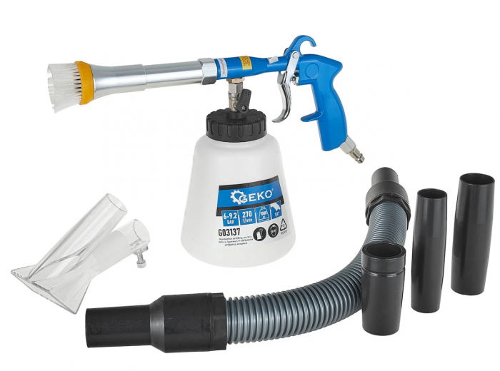 Pistol pneumatic tornador spalat curatat tapiterii interior auto multifunctional cu adaptoare sistem aspirare (G03137) [2]