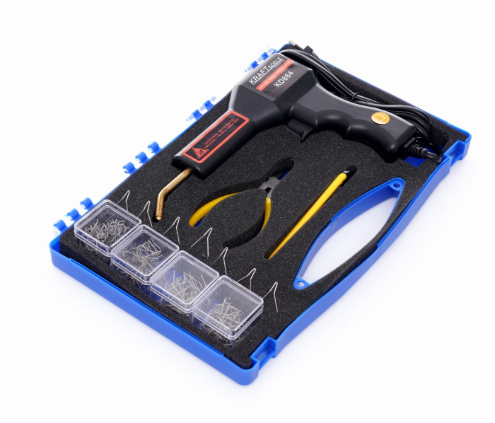 Pistol sudura in plastic 50W + 4 tipuri de capse reparatii + cleste taiere + cutter lipit plastic auto (KD864) [4]