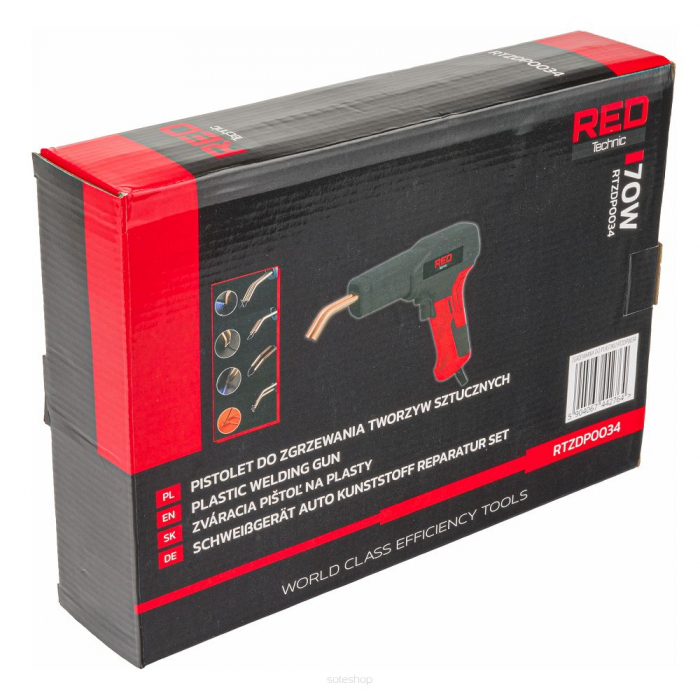 Pistol sudura in plastic 70W + 4 tipuri de capse reparatii + cleste taiere + cutter lipit plastic auto (RTZDP0034) [10]
