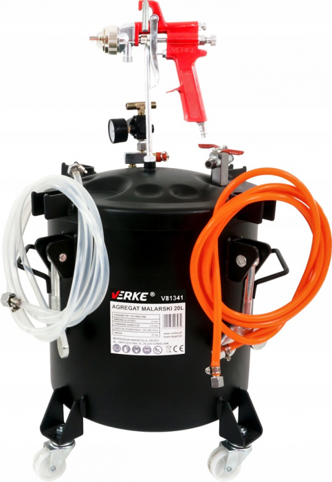 Pistol vopsit cu rezervor vas sub presiune 20L furtun 2.9m (V81341) [2]