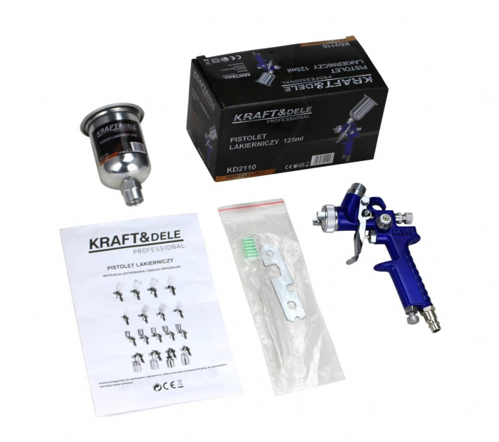 Pistol vopsit pneumatic 0.8mm pahar vas 125ml (KD2110) [8]