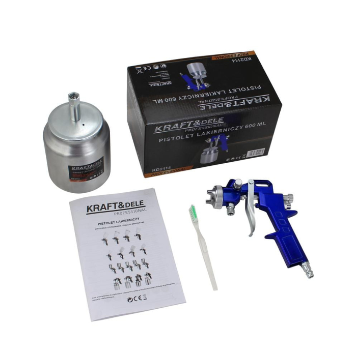 Pistol vopsit pneumatic 1.2mm 1.5mm 1.8mm pahar vas 600ml (KD2114 ) [9]