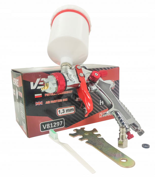 Pistol vopsit pneumatic 1.3mm HVLP pahar vas 600ml regulator (V81297) [6]