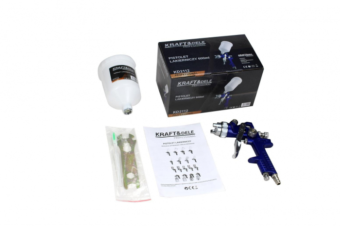 Pistol vopsit pneumatic 1.3mm pahar vas 600ml (KD2112) [8]