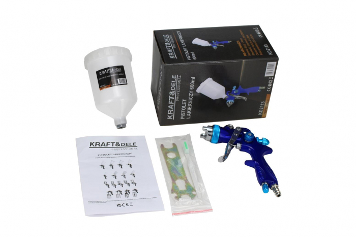 Pistol vopsit pneumatic 1.3mm pahar vas 600ml (KD2113) [9]