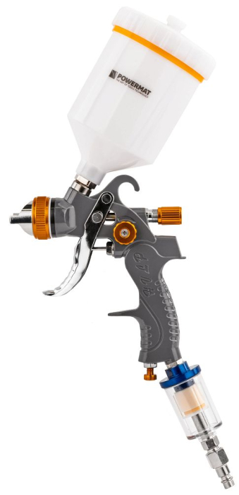 Pistol vopsit pneumatic 1.4mm 1.7mm 2.0mm 2.5mm HVLP pahar vas 600ml regulator PM1425 (PM-PDM-170TZ) [5]