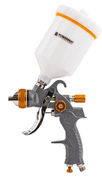 Pistol vopsit pneumatic 1.4mm 1.7mm 2.0mm 2.5mm HVLP pahar vas 600ml regulator PM1425 (PM-PDM-170TZ) [8]