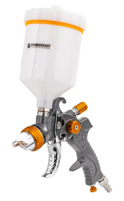 Pistol vopsit pneumatic 1.4mm 1.7mm 2.0mm 2.5mm HVLP pahar vas 600ml regulator PM1425 (PM-PDM-170TZ) [4]