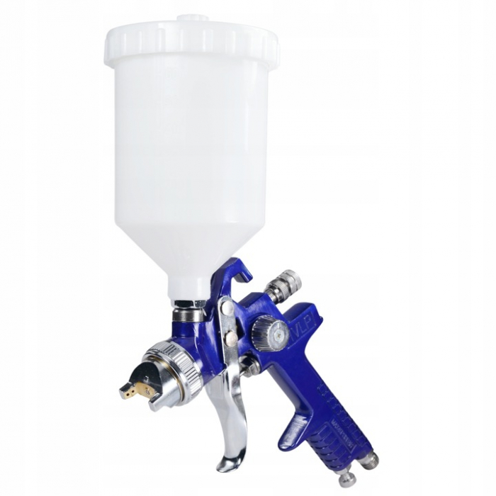 Pistol vopsit pneumatic 1.4mm 1.7mm HVLP pahar vas 600ml regulator (22507) [7]