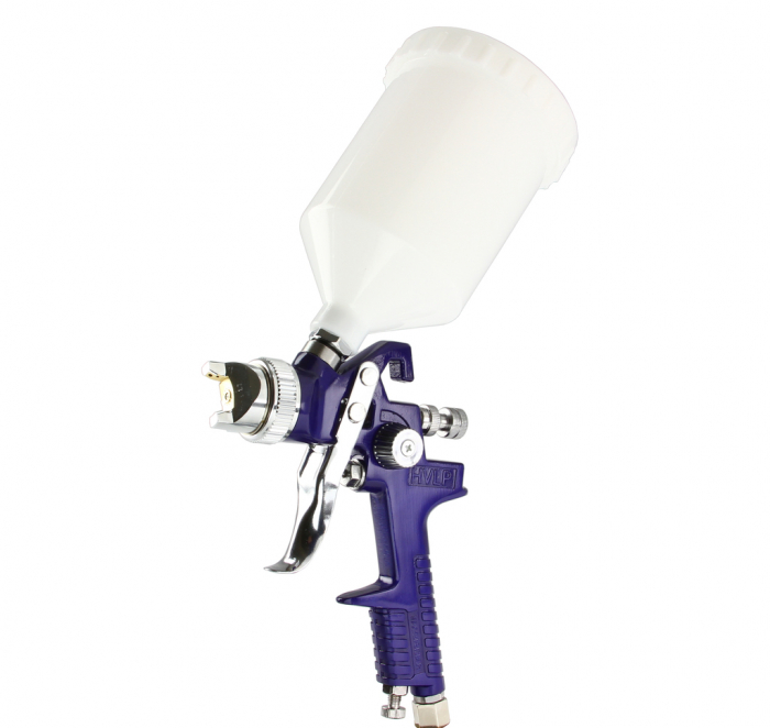 Pistol vopsit pneumatic 1.4mm 1.7mm HVLP pahar vas 600ml regulator (M80600) [2]