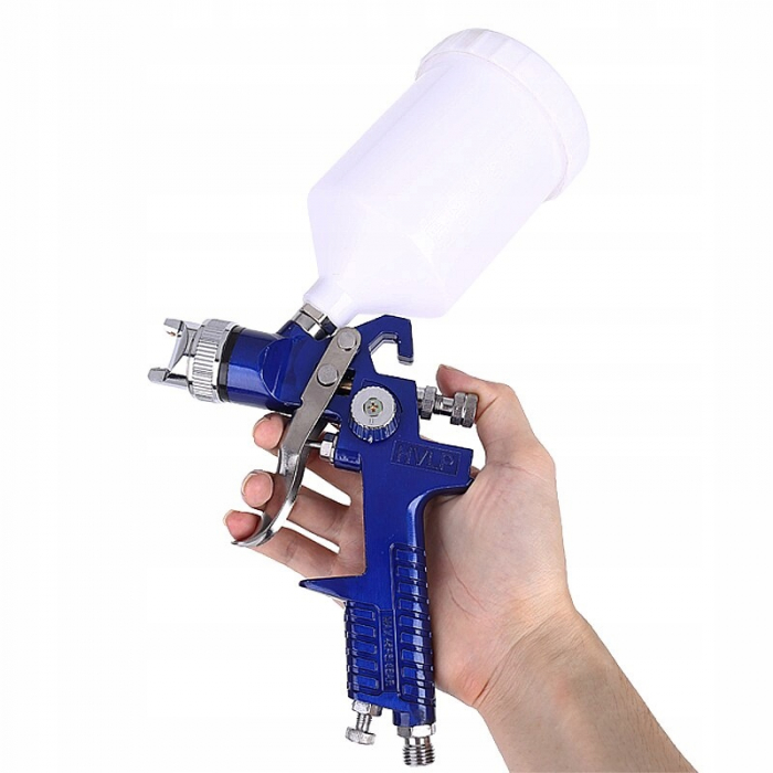 Pistol vopsit pneumatic 1.4mm 1.7mm HVLP pahar vas 600ml regulator (V81294) [5]