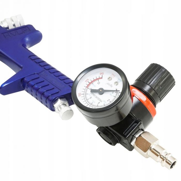 Pistol vopsit pneumatic 1.4mm 1.7mm HVLP pahar vas 600ml regulator (V81294) [4]