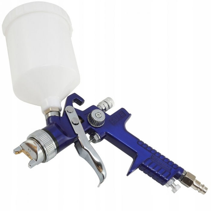 Pistol vopsit pneumatic 1.4mm 1.7mm HVLP pahar vas 600ml regulator (V81294) [7]
