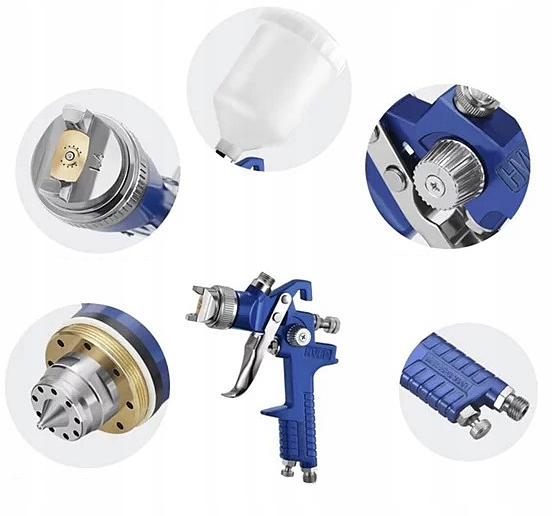 Pistol vopsit pneumatic 1.4mm HVLP H-827P pahar vas 600ml (V81292) [6]