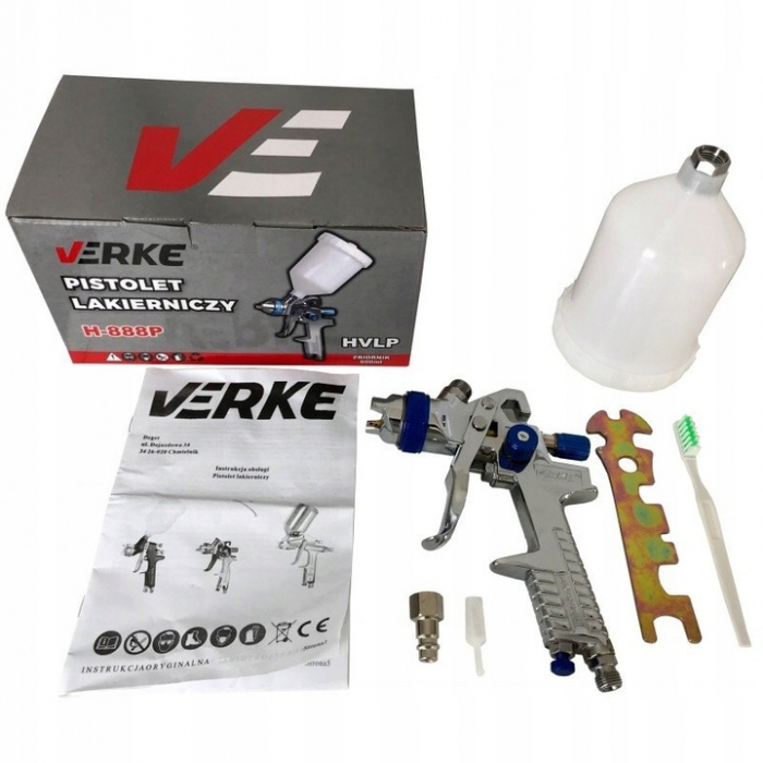 Pistol vopsit pneumatic 1.5mm HVLP H-888P pahar vas 600ml (V81296) [4]
