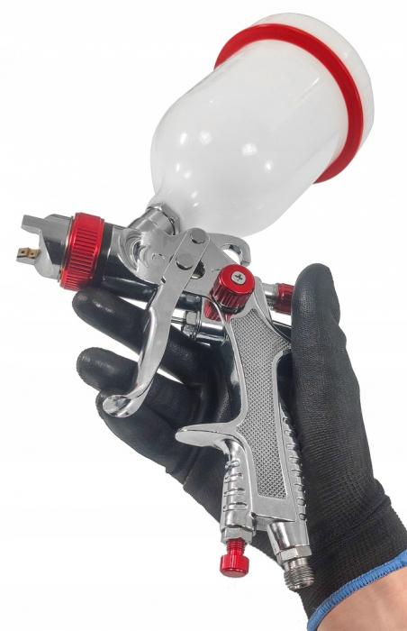 Pistol vopsit pneumatic 2mm HVLP K-775G pahar vas 600ml (V81298) [2]
