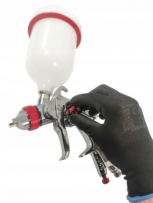 Pistol vopsit pneumatic 2mm HVLP K-775G pahar vas 600ml (V81298) [3]
