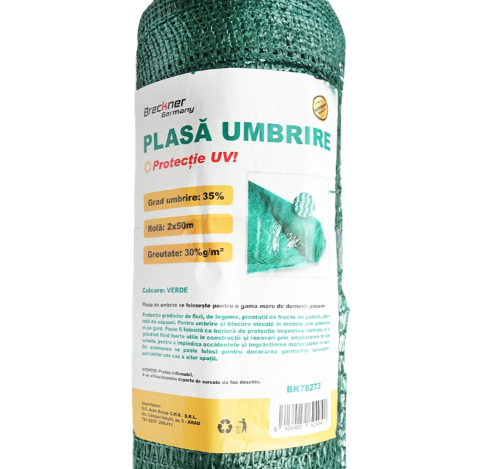 Plasa umbrire 35% latime 2M si lungime 50M verde din polietilena cu protectie UV DISLN67 (BK78273) [3]