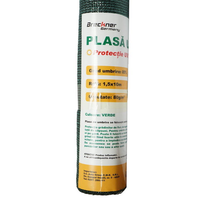 Plasa umbrire verde 85% 1.5 x 10 m cu protectie UV pentru gradina si gard disln06 (BK78267) [3]
