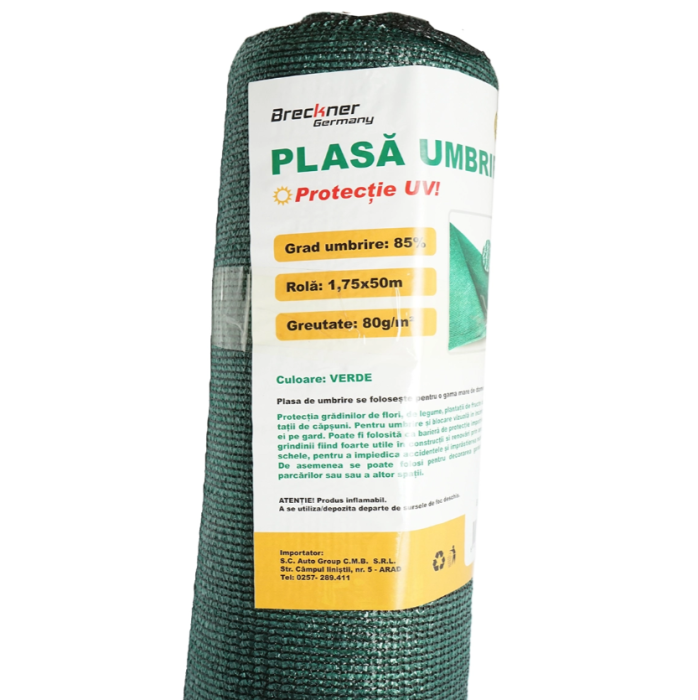 Plasa umbrire verde 85% 1.75 x 50 m cu protectie UV pentru gradina si gard DISLW06 (BK78421) [3]